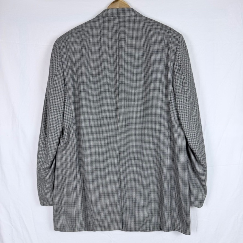 Chaps Ralph Lauren Gray Houndstooth Blazer Sport Coat 43L Silk Wool Blend - Picture 6 of 11